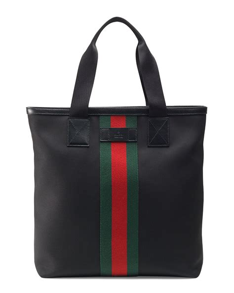 gucci bag black tote|gucci black canvas bag.